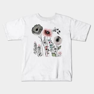 Watercolor pressed flowers Kids T-Shirt